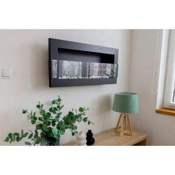 Bio-fireplace 900x400 with glass Structural black