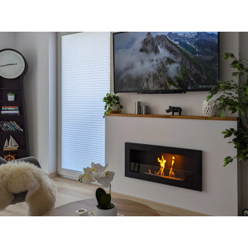 Bio-fireplace 900x400 SLIM Structural black with glass