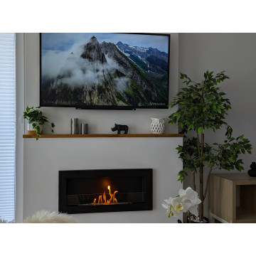 Biohaard 900x400 SLIM Structuur zwart met glas