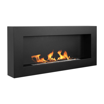 Wandkamin Biokamin 900x400 Box Struktur schwarz matt