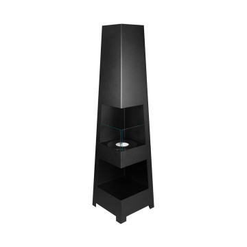 Pyramid Garden free-standing bio-fireplace matte black