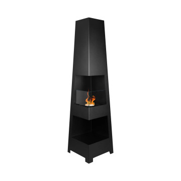 Pyramid Garden free-standing bio-fireplace matte black
